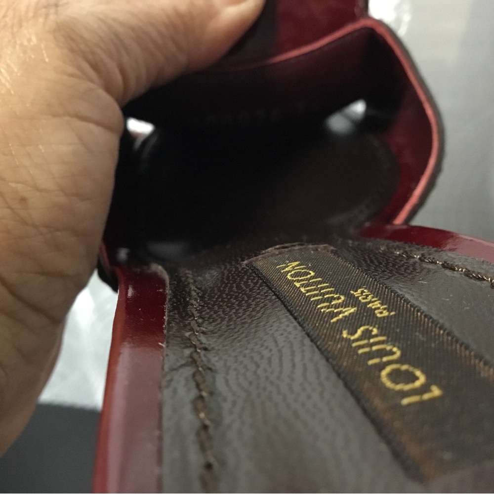 Louis Vuitton Burgundy Patent Leather Slide Mules with Gold Hardware - Picture 12 of 13